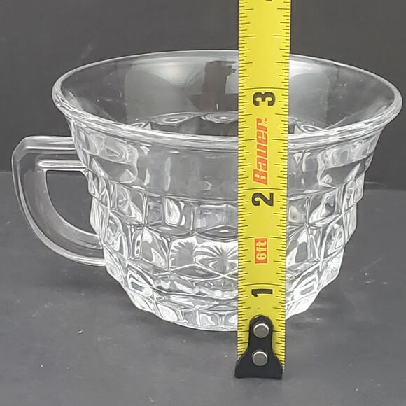 1 Fostoria American Cubist Punch Bowl Cup Flare Rim 2.5" Tall Vtg Tableware - Picture 7 of 10